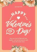 Peach Valentine's Day Greeting Card template