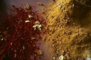 AI generated Many different types of herbs and spices. Neural network AI generated photo