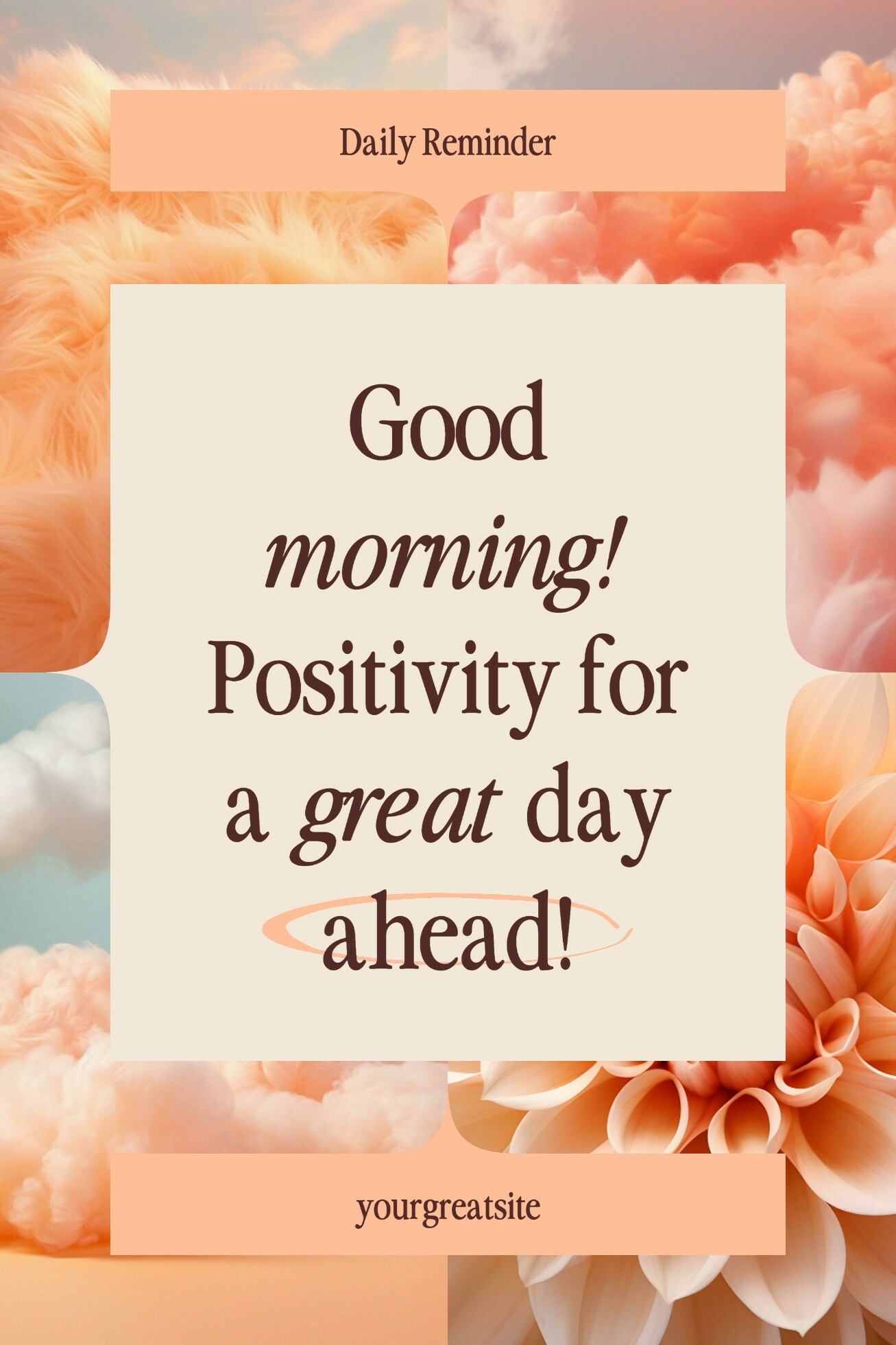 Peach Positive Morning Vibes Pinterest Graphic