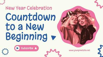 Countdown New Year Celebration YouTube Thumbnail template