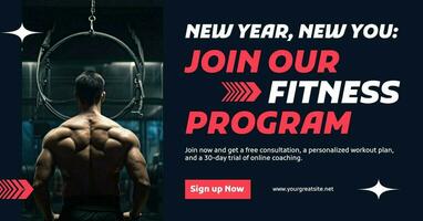 Fitness Program New Year Facebook Ads template