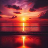 AI generated Beautiful sunset over the sea. Nature composition. Elements of this image furnished photo