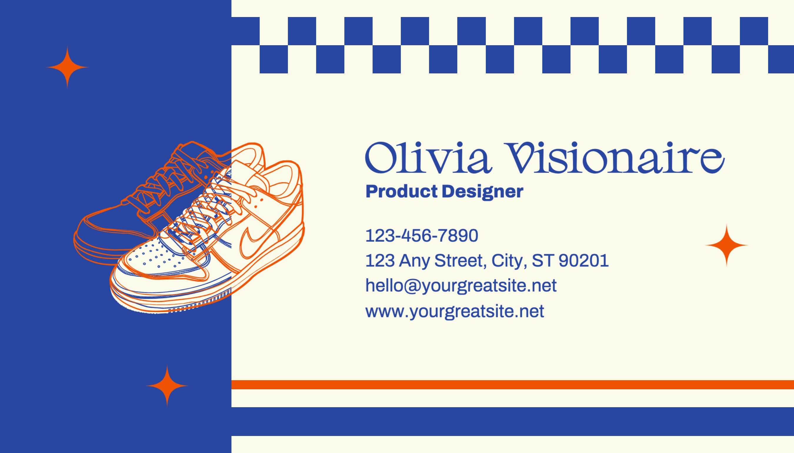 Blue Orange Product Designer Business Card