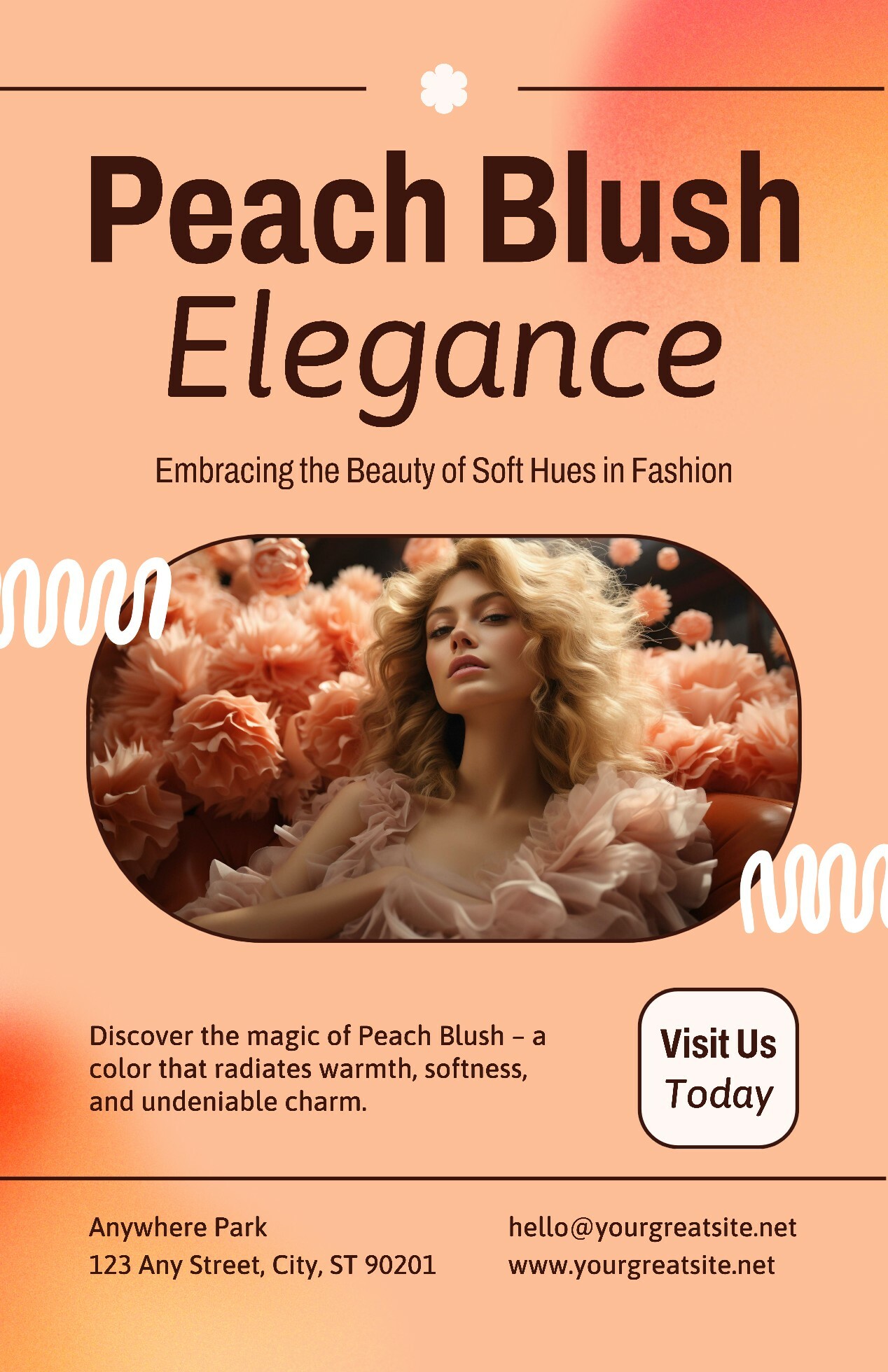 Peach Elegance Fashion Poster
