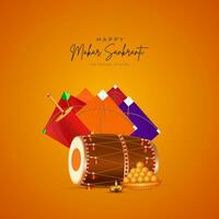 Makar Sankranti Creative Social Media Post vector