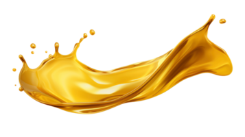 AI generated Golden oil splash cut out png