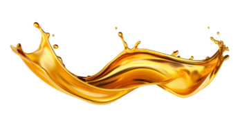 AI generated Golden oil splash cut out png