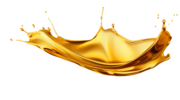 AI generated Golden oil splash cut out png