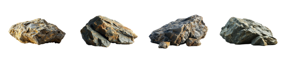 AI generated Set of Rock isolated on transparent background png