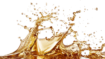 AI generated Golden oil splash cut out png