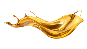 AI generated Golden oil splash cut out png