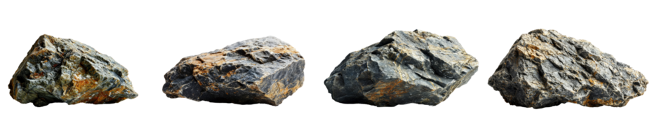 AI generated Set of Rock isolated on transparent background png