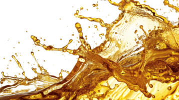 AI generated Golden oil splash cut out png