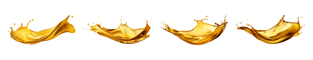 AI generated Golden oil splash cut out png