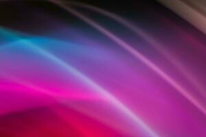 Abstract background with smooth lines of pink, purple and blue colors. Horizontal banner with waves of light and rays. photo