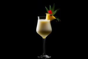 AI generated Pina colada and pineapple cocktail. Neural network AI generated photo