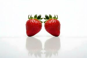 AI generated Sweet strawberry on white background. Neural network AI generated photo