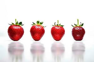 AI generated Sweet strawberry on white background. Neural network AI generated photo