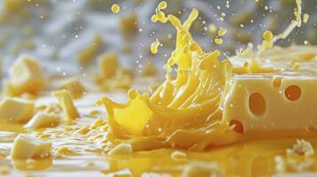 AI generated Melted cheese splash cut out photo