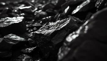 ai generado carbón es un negro sustancia ese es usado en muchos diferente formas foto