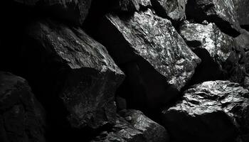 ai generado carbón es un negro sustancia ese es usado en muchos diferente formas foto