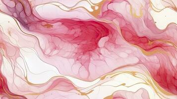 AI generated Alcohol ink art, a stylish blend of marble swirls and agate ripples, creating an abstract and trendy background for wallpapers, posters, cards, invitations, and websites. photo