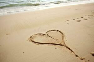 AI generated Valentines day on the beach photo