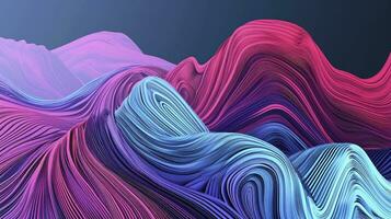 AI generated The abstract wave is made in a frame style. Template for science and technology presentation photo