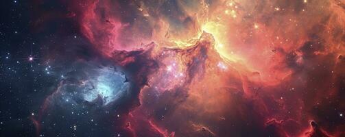 ai generado vistoso espacio galaxia nube nebulosa. stary noche cosmos. universo Ciencias astronomía. supernova antecedentes fondo de pantalla. foto