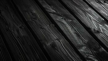 AI generated black wood floor with dark wood planks photo