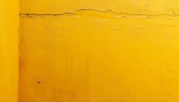 ai generado un amarillo pintado pared con un amarillo pintar foto