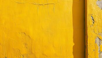 AI generated yellow painted wall background photo