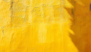 AI generated yellow painted wall background photo