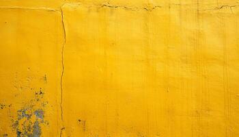 AI generated yellow painted wall background photo
