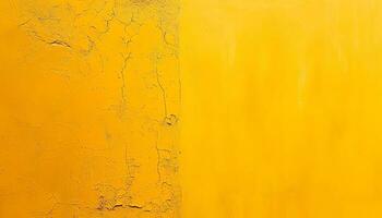 ai generado un amarillo pintado pared con un amarillo pintar foto