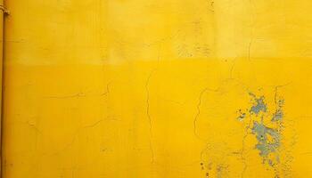 AI generated yellow painted wall background photo