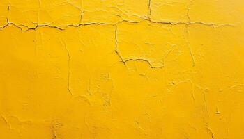 ai generado un amarillo pintado pared con un amarillo pintar foto