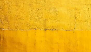 ai generado un amarillo pintado pared con un amarillo pintar foto