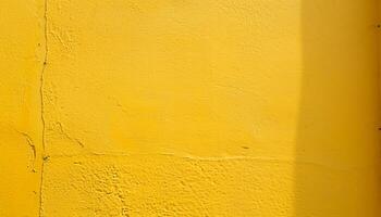 ai generado un amarillo pintado pared con un amarillo pintar foto