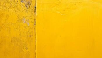 ai generado amarillo pintar en un pared con un amarillo antecedentes foto