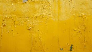 ai generado amarillo pintar en un pared con un amarillo antecedentes foto