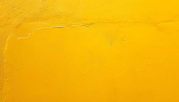 ai generado un amarillo pintado pared con peladura pintar foto