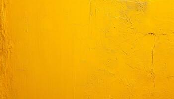 ai generado un amarillo pintado pared con peladura pintar foto