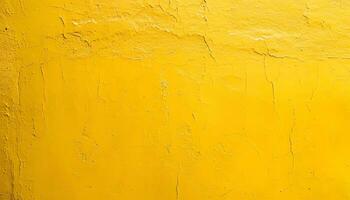 ai generado un amarillo pintado pared con peladura pintar foto