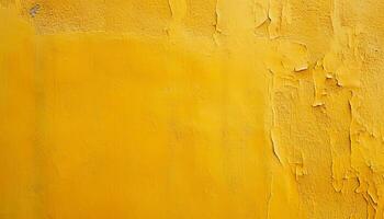 AI generated a yellow painted wall with peeling paint photo