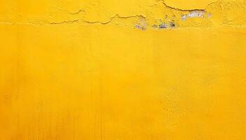 AI generated a yellow painted wall with peeling paint photo