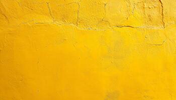 ai generado un amarillo pintado pared con peladura pintar foto