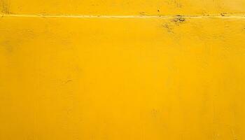 ai generado un amarillo pintado pared con peladura pintar foto