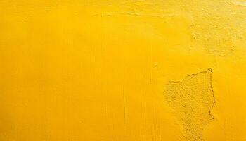 ai generado amarillo pintar en un pared con un amarillo antecedentes foto