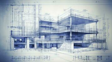 AI generated Architecture model blueprint photo